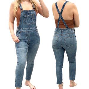 Free People We The Free CRVY Skinny Denim Contour Overalls Blue Women’s Size 27